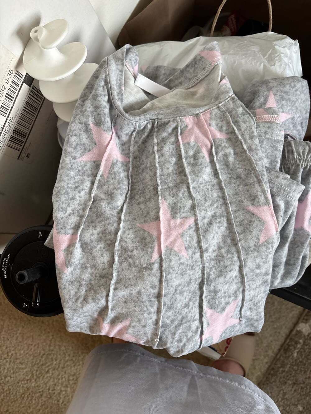 Star Pajama Set 2 Pieces Long Sleeve Ladies Pajamas Lounge Sleepwear with size L